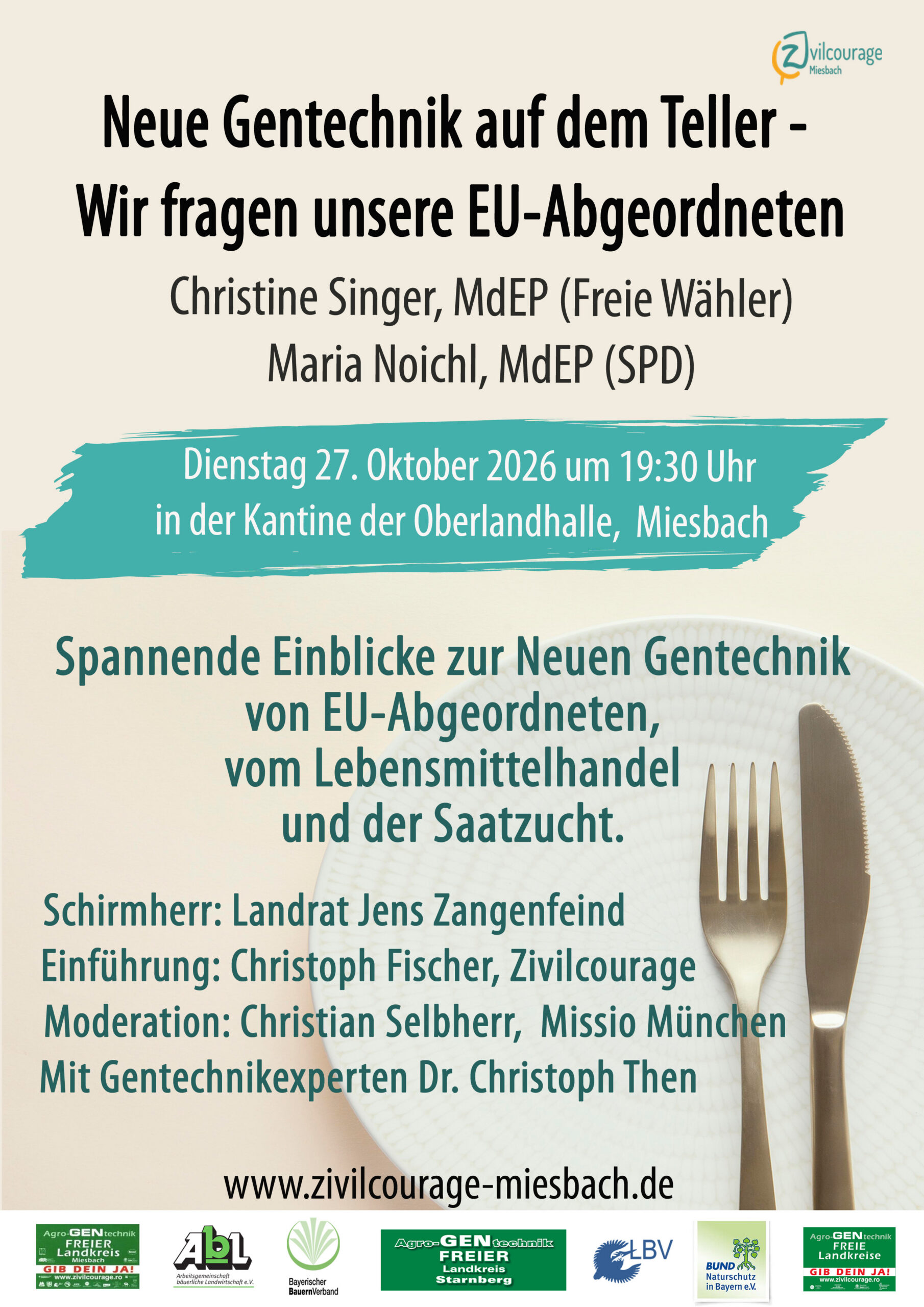 Plakat Neue Gentechnik auf dem Teller 2026